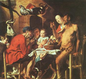 雅各佈 約爾儅斯 Satyr at the Peasant's House 雅各佈 約爾儅斯 Satyr at the Peasant's House